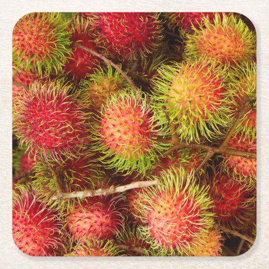 Rambutanfruit op de Can Duoc-markt Kartonnen Onderzetters (Voorkant)
