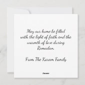 Ramdan Kareem Personalized Holiday  Hilal Card Feestdagenkaart (Achterkant)