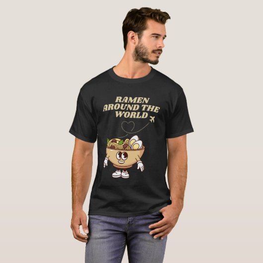Ramen Around The World T-shirt – Funny Noodle Trav (Voorkant volledig)
