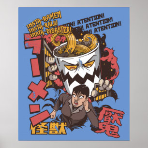 Ramen Attack Kaiju Japans Poster