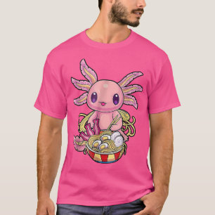 Ramen Axolotl Kawaii Anime Japans T-shirt voor voe