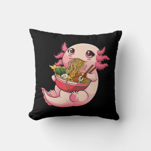 Ramen Axolotl Kawaii Anime Japans T-shirt voor voe Kussen