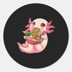 Ramen Axolotl Kawaii Anime Japans T-shirt voor voe Ronde Sticker