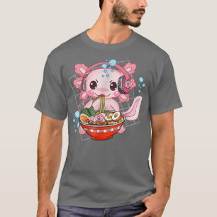 Ramen Axolotl Kawaii Anime Japanse voedselcadeau v T-shirt
