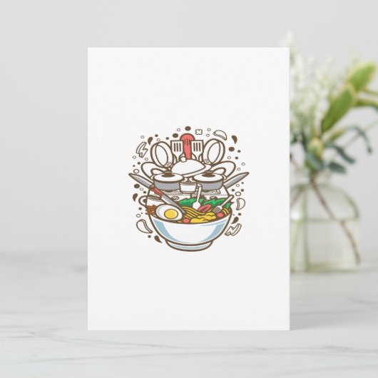 Ramen bereiden kaart (Staand voorkant)