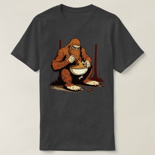 Ramen Bigfoot eten T-shirt (Design voorkant)