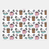 Ramen, Boba Tea en Coffee Birthday Inpakpapier Vel (Voorkant 3)