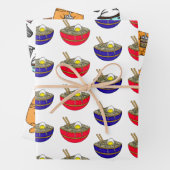 Ramen, Boba Tea en Coffee Birthday Inpakpapier Vel (In situ)