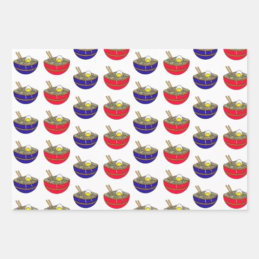 Ramen, Boba Tea en Coffee Birthday Inpakpapier Vel (Voorkant)