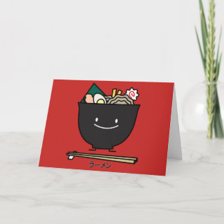 Ramen Bowl chopstick varkensvlees Japanse noedels Bedankkaart