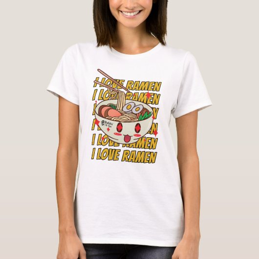 Ramen Bowl Dames Wit T-shirt (Voorkant)