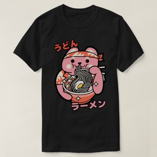 Ramen Bowl Instant Ramen met Kawaii Character 2 T-shirt (Design voorkant)