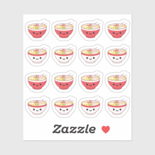 Ramen Bowl Noodles Kawaii Japans Voedsel Planner Sticker (Vel)