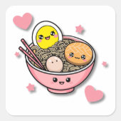 Ramen Bowl Vierkante Sticker (Voorkant)