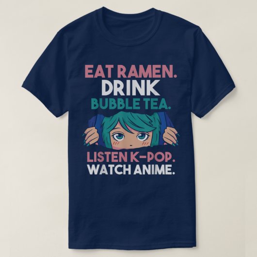 Ramen Bubble Tea Kpop Anime T-shirt (Design voorkant)