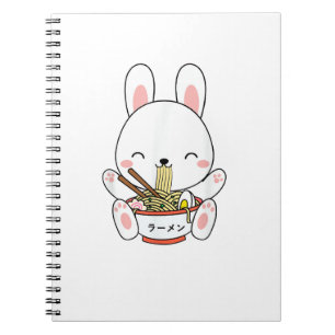 Ramen Bunny Bowl voor Kawaii Ramen Noodle Soup Lov Notitieboek