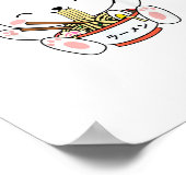 Ramen Bunny Bowl voor Kawaii Ramen Noodle Soup Lov Poster (Hoek)