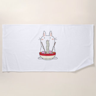 Ramen Bunny Japanese Noodles Kawaii Rabbit T-shirt Strandlaken