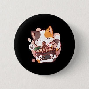 Ramen Cat Anime Bowl Kawaii Neko Japans Ronde Button 5,7 Cm