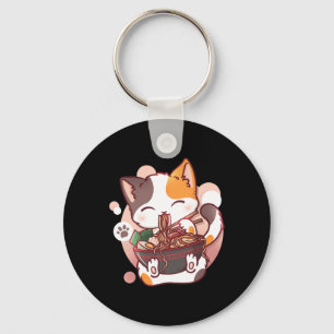 Ramen Cat Anime Bowl Kawaii Neko Japans Sleutelhanger