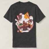 Ramen Cat Anime Bowl Kawaii Neko Japanse meisjes T T-shirt (Design voorkant)
