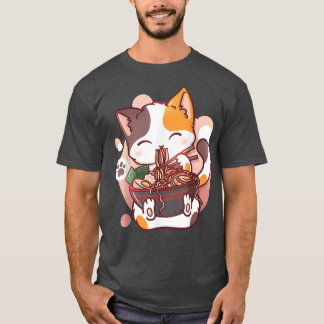 Ramen Cat Anime Bowl Kawaii Neko Japanse meisjes T T-shirt