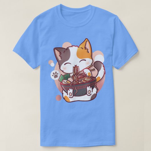 Ramen Cat Anime Kawaii Neko Japanese Kids Boys Gir T-shirt (Design voorkant)