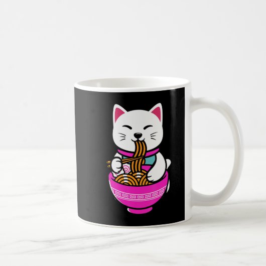 Ramen Cat Anime Neko Gift Kawaii Koffiemok (Rechts)