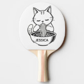 Ramen Cat – Awesome Kawaii Anime Personalized Tafeltennisbatje (Achterkant)