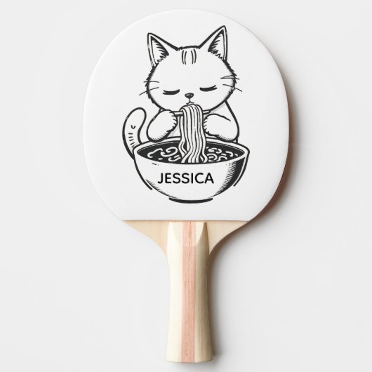 Ramen Cat – Awesome Kawaii Anime Personalized Tafeltennisbatje (Voorkant)