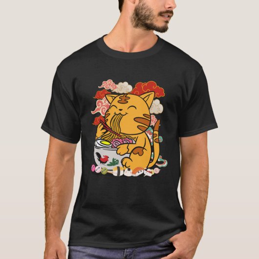 Ramen Cat Bliss T-shirt (Voorkant)