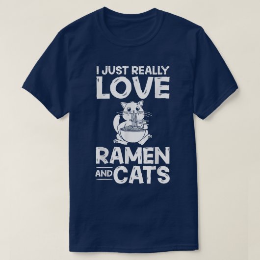 Ramen Cat Bowl Chicken Noodle Soup Japans T-shirt (Design voorkant)