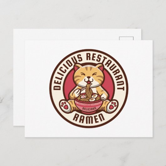 Ramen Cat  Briefkaart (Voorkant / Achterkant)