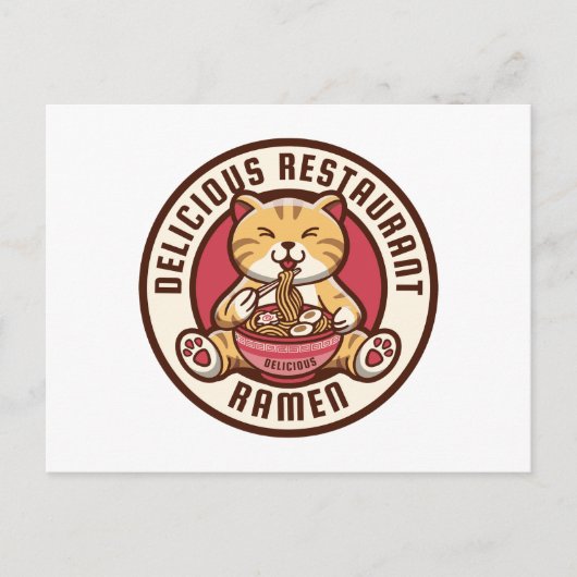 Ramen Cat  Briefkaart (Voorkant)