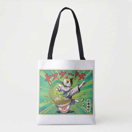 Ramen Cat Canvas tas (Voorkant)