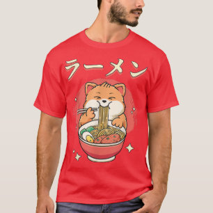 Ramen Cat Cute Kawaii Japanse Food Funny Anime T-shirt