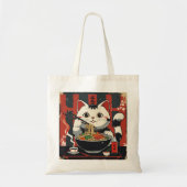 Ramen Cat Delight Canvas tas – Purfectly Noodle (Voorkant)
