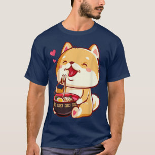 Ramen Cat Eating Noodles Japanse Food Anime T-shirt