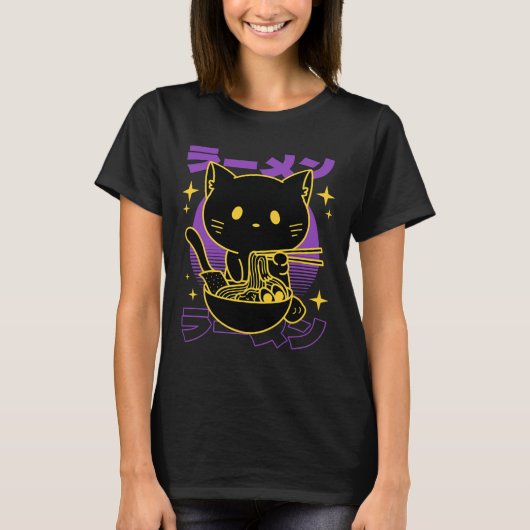 Ramen Cat Japans T-shirt (Voorkant)