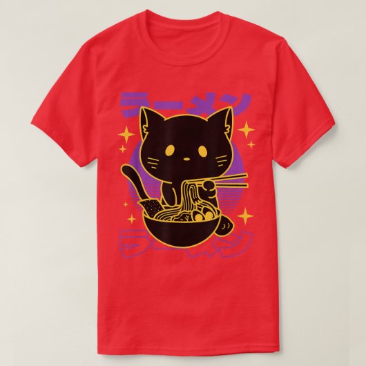 Ramen Cat Japans T-shirt (Design voorkant)