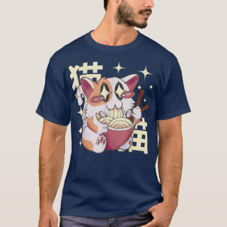 Ramen Cat Japanse Kawaii Cute Noodles Japan Graph T-shirt