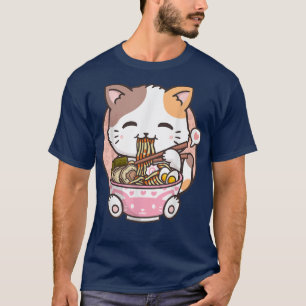 Ramen Cat Kawaii Anime Cat Ramen Lover Kawaii Neko T-shirt