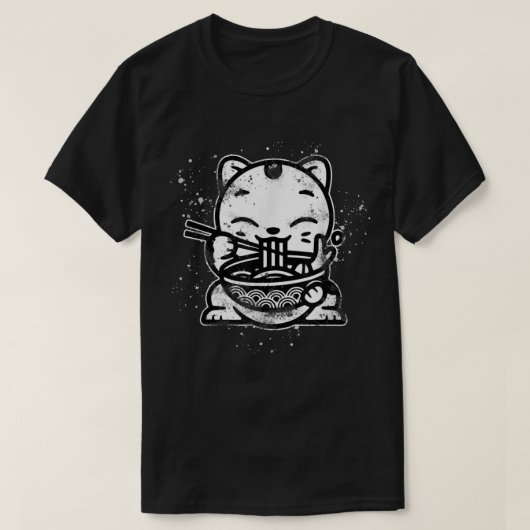 Ramen Cat Kawaii Anime Cool Japanese Gift T-shirt (Design voorkant)