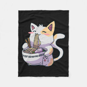 Ramen Cat Kawaii Anime Japanner Kawaii Neko Fleece Deken