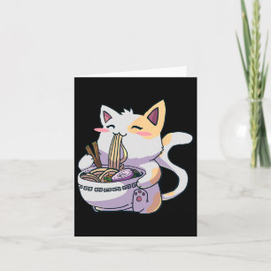 Ramen Cat Kawaii Anime Japanner Kawaii Neko Kaart