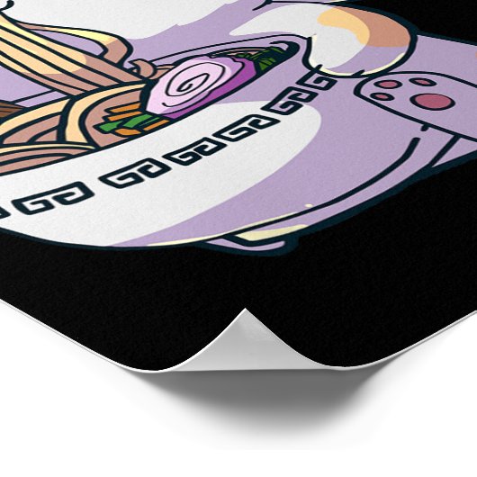 Ramen Cat Kawaii Anime Japanner Kawaii Neko Poster (Hoek)