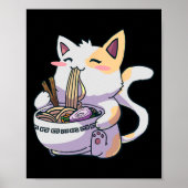 Ramen Cat Kawaii Anime Japanner Kawaii Neko Poster (Voorkant)