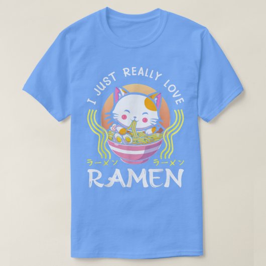 Ramen Cat Kawaii Anime Japans eten meisje T-shirt (Design voorkant)