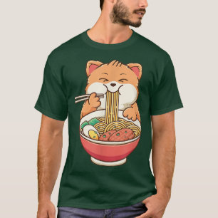 Ramen Cat Kawaii Anime Japans eten meisje T-shirt