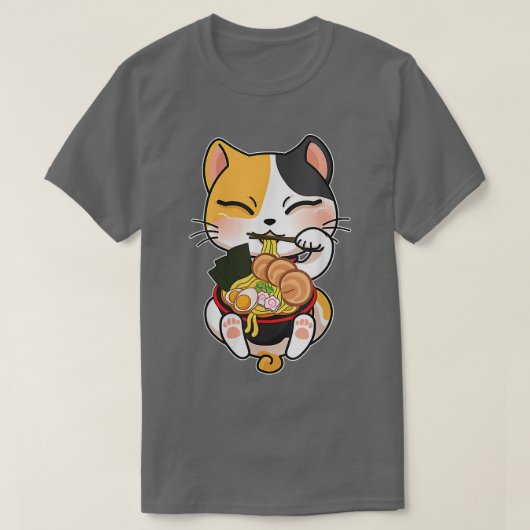 Ramen Cat Kawaii Anime Japanse Food Girls Teenag T-shirt (Design voorkant)